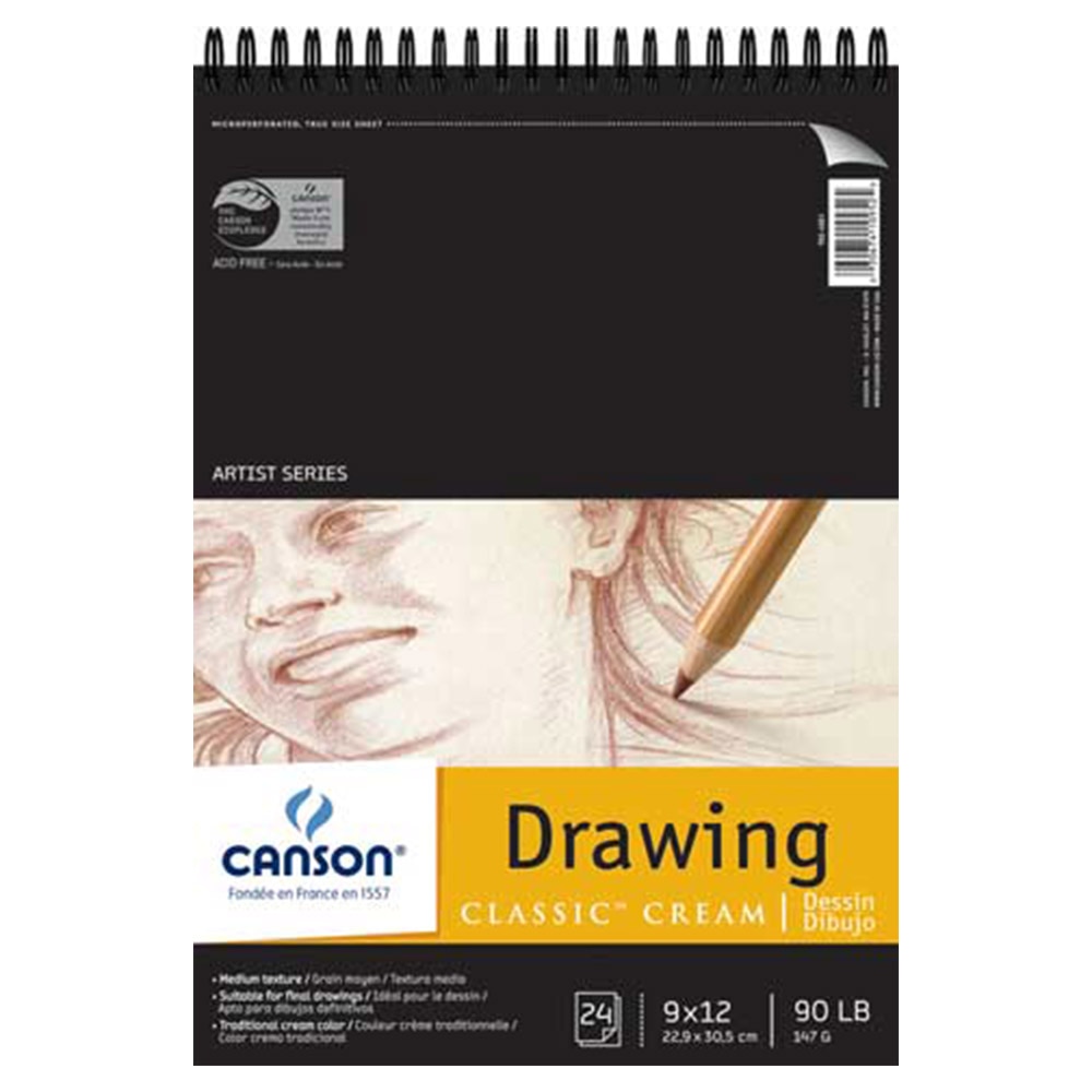 Canson, Drawing Paper, Pad, 9"x12", 24 Sheet